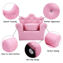 Load image into Gallery viewer, Pink Kids Sofa Armrest Couch with Ottoman