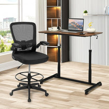 Load image into Gallery viewer, Height Adjustable Computer Desk Sit to Stand Rolling Notebook Table -Brown