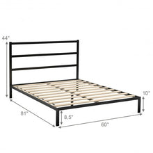 Load image into Gallery viewer, Queen Size Metal Bed Platform Frame with Headboard