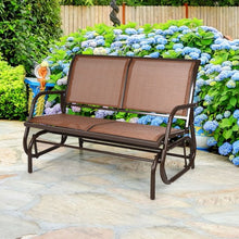 Load image into Gallery viewer, Swing Glider Chair 48" Loveseat Rocker Lounge Backyard-Brown