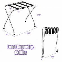 Load image into Gallery viewer, Foldable Luggage Rack Chromed Metal Suitcase Stand Holder Shoes Shelf Home Hotel