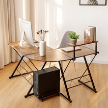 Load image into Gallery viewer, L-Shaped Desk Reversible Corner Computer Desk with Movable Shelf & CPU Stand-RB