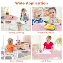 Load image into Gallery viewer, Wood Activity Kids Table and Chair Set with Center Mesh Storage for Snack Time and Homework-Pink