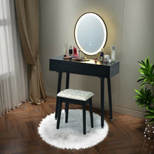 Load image into Gallery viewer, Touch Screen Vanity Makeup Table Stool Set -Black