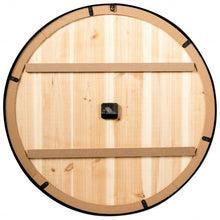 Load image into Gallery viewer, 30" Round Wall Clock Decorative Wooden Silent Clock with Battery