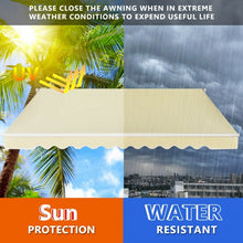 Load image into Gallery viewer, 12' x 10' Retractable Patio Awning Aluminum Sunshade Shelter-Beige