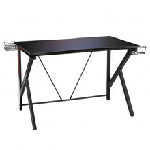 Load image into Gallery viewer, K-Shaped Computer Gaming Desk 45" Racing Desk w/Cup Headphone Holder & Storage