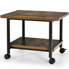 Load image into Gallery viewer, Under Desk Printer Stand with 360° Swivel Casters-Brown