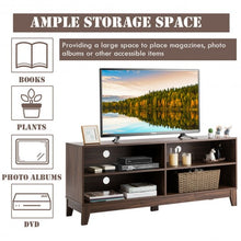Load image into Gallery viewer, 58" Modern Entertainment Media Center Wood TV Stand-Walnut