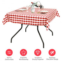 Load image into Gallery viewer, 10 Pcs 52" x 52" Square Polyester Plaid Dinner Tablecloth-Red