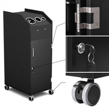 Load image into Gallery viewer, Black Salon Trolley Cart with 4 Storage Trays-Black