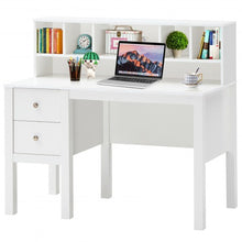 Load image into Gallery viewer, Home Office Workstation Laptop Table with Hutch and Drawers