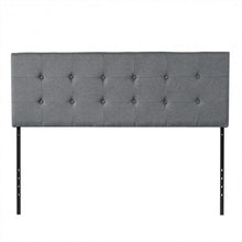 Load image into Gallery viewer, Height Adjustable Tufted Linen Fabric Upholstered Queen/Full Size Headboard-Gray