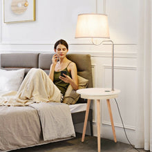 Load image into Gallery viewer, End Table Lamp Bedside Nightstand Lighting with Wireless Charger-Natural