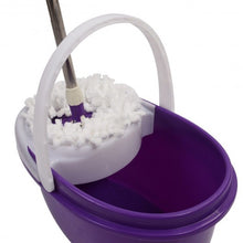 Load image into Gallery viewer, Rotating Head Easy Magic Floor Mop Bucket2 Heads Microfiber Spin Spinning-purple