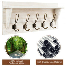 Load image into Gallery viewer, Rustic Wooden Wall-Mounted Entryway Hanging Shelf-White