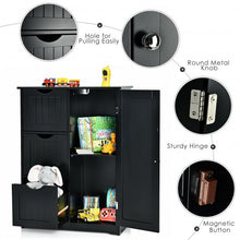 Load image into Gallery viewer, Bathroom Floor Cabinet Side Storage Cabinet with 3 Drawers and 1 Cupboard-Black