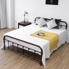 Load image into Gallery viewer, Queen Size Metal Steel Bed Frame w/ Stable Metal Slats-Chocolate
