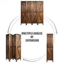 Load image into Gallery viewer, 4 Panels Folding Wooden Room Divider-Brown