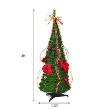 Load image into Gallery viewer, 4 Ft Pre-lit Spruce Christmas Tree with Bows and Ribbon