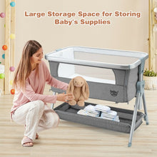 Load image into Gallery viewer, Baby Bed Side Crib Portable Adjustable Infant Travel Sleeper Bassinet-Gray