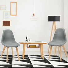 Load image into Gallery viewer, 2Pcs Modern Dining Chair Set with Wood Legs and Fabric Cushion Seat