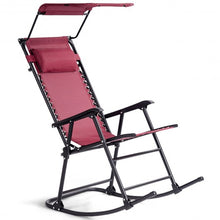 Load image into Gallery viewer, Zero Gravity Folding Rocking Chair Rocker Porch-Wine