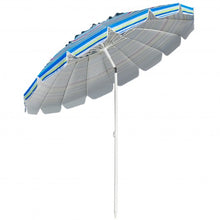Load image into Gallery viewer, 8FT Portable Beach Umbrella with Sand Anchor and Tilt Mechanism for Garden and Patio-Blue