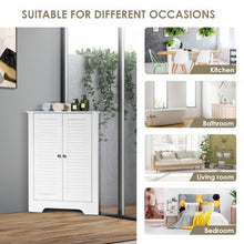 Load image into Gallery viewer, Adjustable Corner Storage Cabinet with Shutter Doors-White
