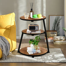 Load image into Gallery viewer, Round 3-Tier Sofa Side Table