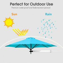 Load image into Gallery viewer, 8ft Wall-Mounted Telescopic Folding Tilt Aluminum Sun Shade Umbrella-Blue
