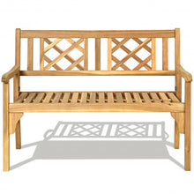Load image into Gallery viewer, Patio Foldable Bench with Curved Backrest and Armrest