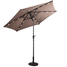 Load image into Gallery viewer, 9FT Patio Solar Umbrella LED Patio Market Steel Tilt W/ Crank Outdoor New-Tan