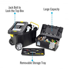 Load image into Gallery viewer, 2-in-1 Rolling Tool Box Set Mobile Tool Chest Storage Organizer Portable Black
