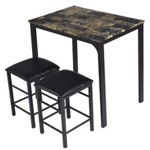 Load image into Gallery viewer, 3 Piece Counter Height Dining Set Faux Marble Table