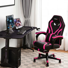 Load image into Gallery viewer, Computer Massage Gaming Recliner Chair with Footrest-Pink