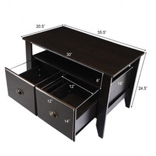 Load image into Gallery viewer, Multi-function Retro Coffee Cabinet Table with 2 Drawers