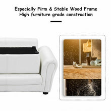 Load image into Gallery viewer, Soft Kids Double Sofa with Ottoman-White