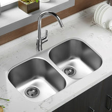 Load image into Gallery viewer, 32-1/2" Stainless Steel Double Bowl Kitchen Sink