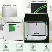 Load image into Gallery viewer, Mylar Hydroponic Grow Tent Roof Cube with Zipped Doors Observation Windows and Vents -60 x 60 x 72 inch