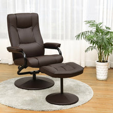 Load image into Gallery viewer, Swivel Lounge Chair Recliner with Ottoman-Brown