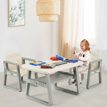 Load image into Gallery viewer, Kids Table and 2 Chairs Set with Storage Shelf-White