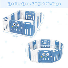 Load image into Gallery viewer, 16-Panel Foldable Baby Playpen Kids Activity Centre-Blue
