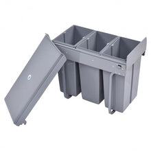 Load image into Gallery viewer, 8 gal 3 Compartment Pull Out Recycling Waste Bin