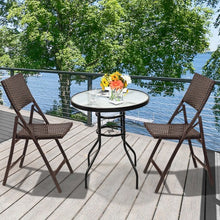 Load image into Gallery viewer, Set of 2 Patio Rattan Folding Portable Dining Chairs
