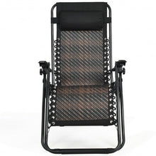 Load image into Gallery viewer, 2Pcs Folding Patio Rattan Zero Gravity Lounge Chair-Brown