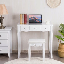 Load image into Gallery viewer, Vanity Set with Removable Makeup Organizer-White