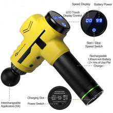 Load image into Gallery viewer, Powerful Rechargeable Deep Muscle Massager with 4 Heads-Yellow