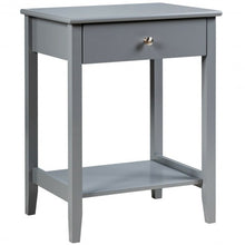 Load image into Gallery viewer, Wooden Nightstand End Table Storage Display -Gray