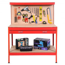 Load image into Gallery viewer, Steel Frame Storage Work Bench with Drawer-Red